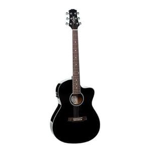 Ashton D10CEQ Black 39 Cutaway Electro Acoustic Guitar